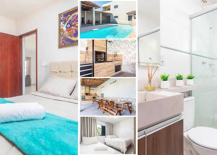 Refugio Tropical Casa De Praia Com Piscina Aquecida E 4 Suites E Garagem 3 Carros, 800 Mtrs Da Praia Internet 700 Mbps, Condominio Privado Com Pista De Skate , Quadra De Futevolei , Campos E Quadras De Futebol!